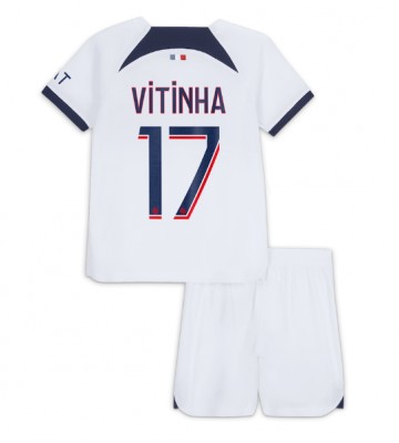 Paris Saint-Germain Vitinha Ferreira #17 Udebanesæt Børn 2023-24 Kort ærmer (+ korte bukser)